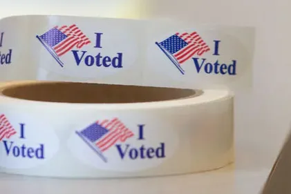 A roll of "I Voted" stickers