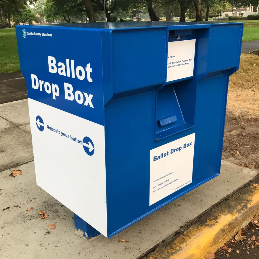 A Cowlitz County Washington Ballot Dop Box